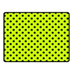 Polka Dots - Black on Fluorescent Yellow Double Sided Fleece Blanket (Small) (Two Sides)