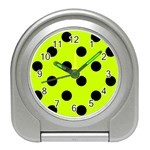 Polka Dots - Black on Fluorescent Yellow Desk Alarm Clock