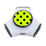 Polka Dots - Black on Fluorescent Yellow Portable USB Hub (One Side)
