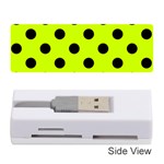 Polka Dots - Black on Fluorescent Yellow Memory Card Reader (Stick)