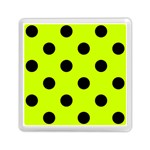 Polka Dots - Black on Fluorescent Yellow Memory Card Reader with Storage (Square)