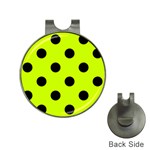 Polka Dots - Black on Fluorescent Yellow Golf Ball Marker Hat Clip