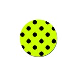 Polka Dots - Black on Fluorescent Yellow Golf Ball Marker (10 pack)