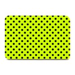 Polka Dots - Black on Fluorescent Yellow Plate Mat