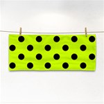 Polka Dots - Black on Fluorescent Yellow Hand Towel