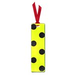 Polka Dots - Black on Fluorescent Yellow Small Book Mark