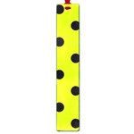 Polka Dots - Black on Fluorescent Yellow Large Book Mark