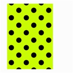Polka Dots - Black on Fluorescent Yellow Large Garden Flag (Two Sides)