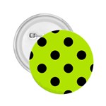 Polka Dots - Black on Fluorescent Yellow 2.25  Button