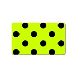 Polka Dots - Black on Fluorescent Yellow Magnet (Name Card)