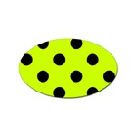 Polka Dots - Black on Fluorescent Yellow Sticker (Oval)