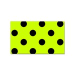 Polka Dots - Black on Fluorescent Yellow Sticker Rectangular (100 pack)