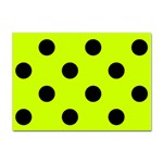 Polka Dots - Black on Fluorescent Yellow Sticker A4 (10 pack)
