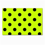 Polka Dots - Black on Fluorescent Yellow Postcard 5  x 7 