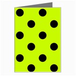 Polka Dots - Black on Fluorescent Yellow Greeting Card