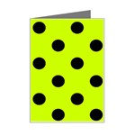 Polka Dots - Black on Fluorescent Yellow Mini Greeting Card