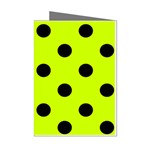 Polka Dots - Black on Fluorescent Yellow Mini Greeting Cards (Pkg of 8)