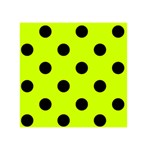 Polka Dots - Black on Fluorescent Yellow Greeting Card 5  x 7 