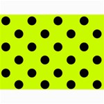 Polka Dots - Black on Fluorescent Yellow 5  x 7  Photo Cards