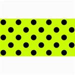 Polka Dots - Black on Fluorescent Yellow 4  x 8  Photo Cards