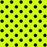 Polka Dots - Black on Fluorescent Yellow ScrapBook Page 12  x 12 