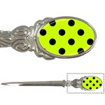 Polka Dots - Black on Fluorescent Yellow Letter Opener