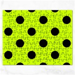 Polka Dots - Black on Fluorescent Yellow Jigsaw Puzzle (Rectangular)