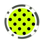 Polka Dots - Black on Fluorescent Yellow Poker Chip Card Guard (10 pack)