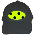Polka Dots - Black on Fluorescent Yellow Black Cap