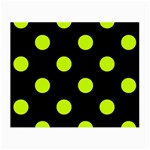 Polka Dots - Fluorescent Yellow on Black Small Glasses Cloth (2 Sides)
