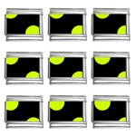 Polka Dots - Fluorescent Yellow on Black 9mm Italian Charm (9 pack)