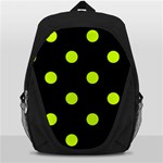 Polka Dots - Fluorescent Yellow on Black Backpack Bag