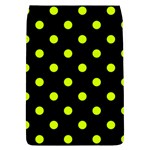 Polka Dots - Fluorescent Yellow on Black Removable Flap Cover (L)
