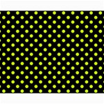 Polka Dots - Fluorescent Yellow on Black Collage 11  x 14 