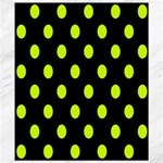 Polka Dots - Fluorescent Yellow on Black Canvas 8  x 10 