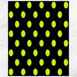 Polka Dots - Fluorescent Yellow on Black Canvas 11  x 14 