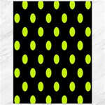 Polka Dots - Fluorescent Yellow on Black Canvas 12  x 16 