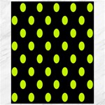 Polka Dots - Fluorescent Yellow on Black Canvas 16  x 20 