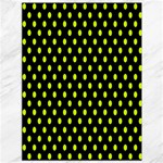 Polka Dots - Fluorescent Yellow on Black Canvas 36  x 48 