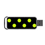 Polka Dots - Fluorescent Yellow on Black Portable USB Flash (Two Sides)