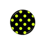 Polka Dots - Fluorescent Yellow on Black Hat Clip Ball Marker