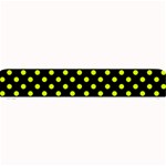 Polka Dots - Fluorescent Yellow on Black Small Bar Mat