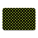 Polka Dots - Fluorescent Yellow on Black Plate Mat