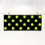 Polka Dots - Fluorescent Yellow on Black Hand Towel