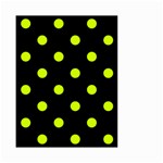 Polka Dots - Fluorescent Yellow on Black Small Garden Flag (Two Sides)