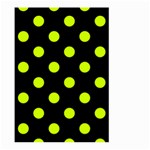 Polka Dots - Fluorescent Yellow on Black Large Garden Flag (Two Sides)