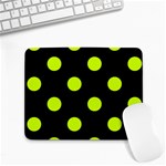 Polka Dots - Fluorescent Yellow on Black Small Mousepad