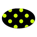 Polka Dots - Fluorescent Yellow on Black Magnet (Oval)
