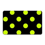 Polka Dots - Fluorescent Yellow on Black Magnet (Rectangular)