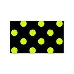 Polka Dots - Fluorescent Yellow on Black Sticker Rectangular (10 pack)